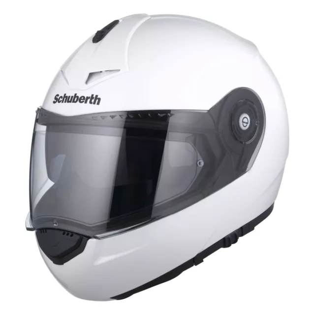 Motorradhelm Modular SCHUBERTH c3 Pro Einfarbig Glossy White Poliert
