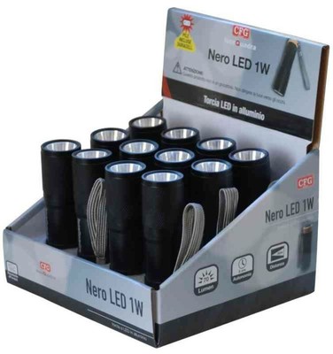 CFG CFG TORCIA METALLO LED CON 3AAA DURACELL NERO LED 1W 