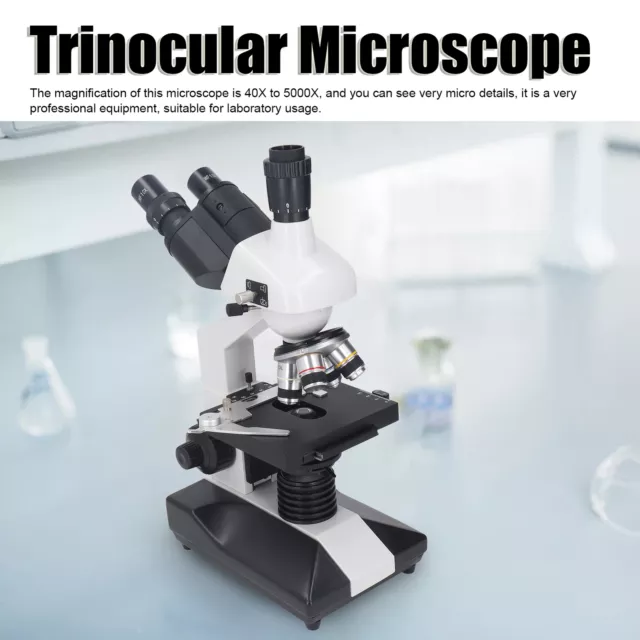 40X-5000X Trinocular Compound Microscope Mult-Use Biological Lab Clinic