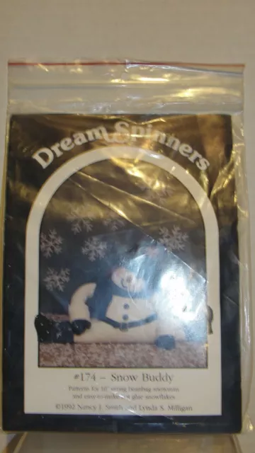 Dream Spinners 1992 ""Snow Buddy"" bolsa de frijoles patrón artesanal de muñeco de nieve