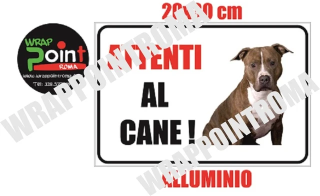 Cartello attenti al cane TARGA PITBULL CANE in alluminio 20x30 cm