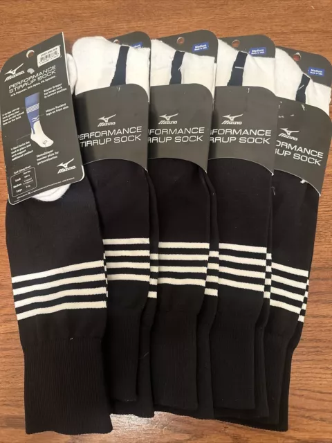 Mizuno Performance Baseball Softball Stirrup Socks SZ Medium NEW!  Lot Of 5! BLK