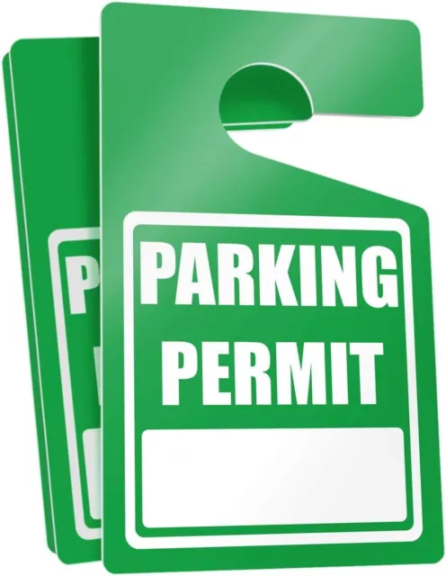 MESS Parking Permit Hang Tags - Green - 3 x 5 in