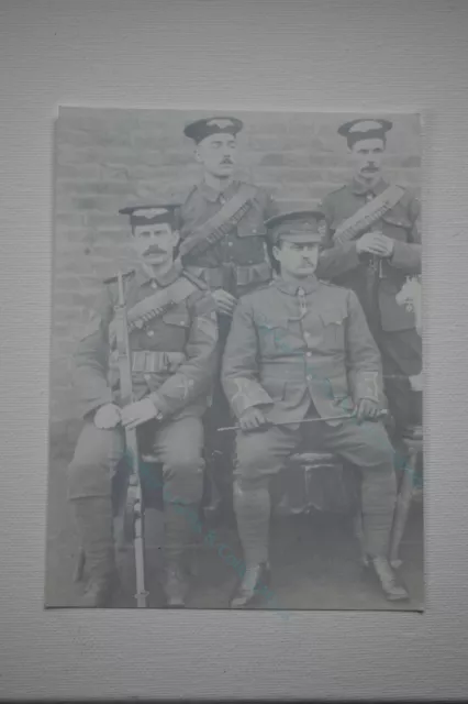 Military Photo Print Worcestershire Regiment 3rd Bt. Lt. Whitty & Sergeants 1904