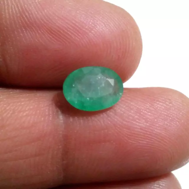 AAA+ Awesome Zambian Emerald Oval 2 Crt Wonderful Green Faceted Loose Gemstone