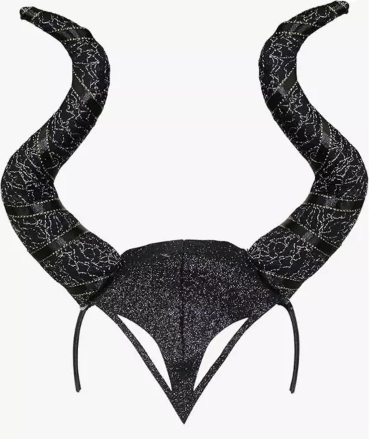 Evil Witch Women Halloween Gothic Horn Cosplay Fancy Dress Headband - Black