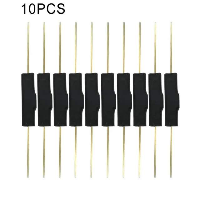 Reed Switch 10pcs 14.2mm Length 3.3mm Diameter Black Closed Durable High Quality