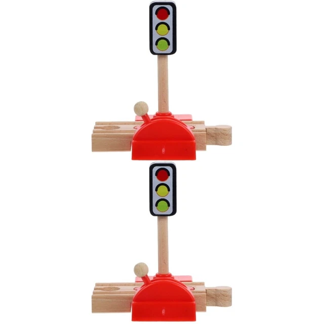 2 PCS Railway Roadblock Model Funny Train Child Bulk Accessories