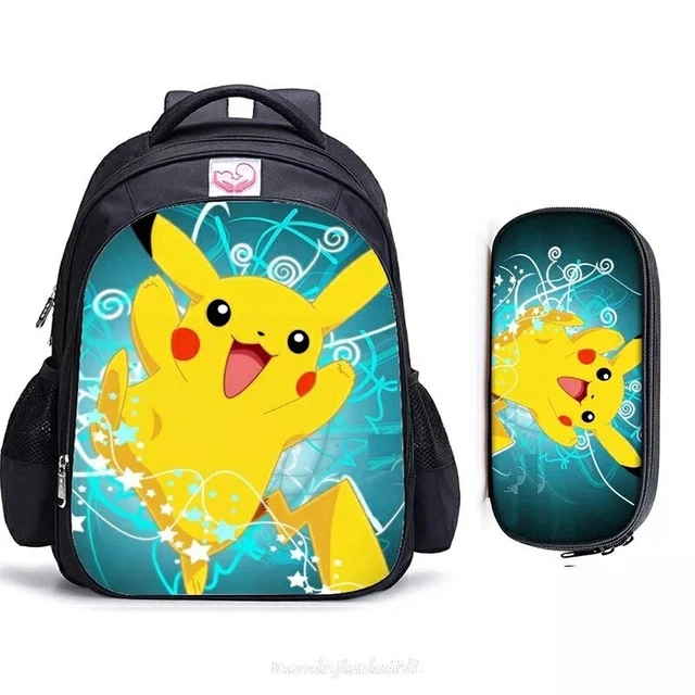 Sac à Dos Pokémon Pikachu - Cartable Scolaire Avec Trousse - Taille Moyenne - Takara Tommy