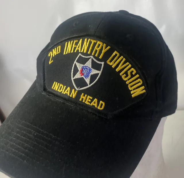 2nd Infantry Division US Army Hat Cap Indian Head Big Patch Spellout Logo