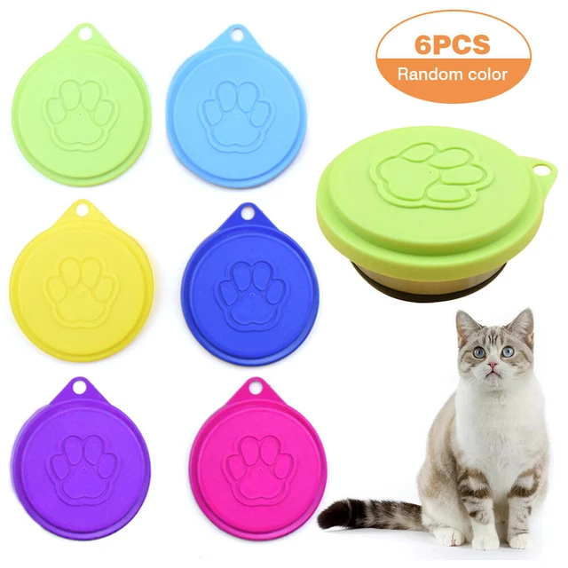 6pcs Pet Cat Dog Food Storage Can Covers Reusable Durable Storage Lids