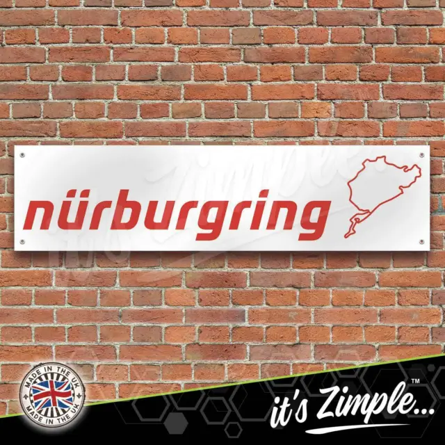 Nurburgring Track Banner Garage Workshop Sign Printed PVC Trackside Display