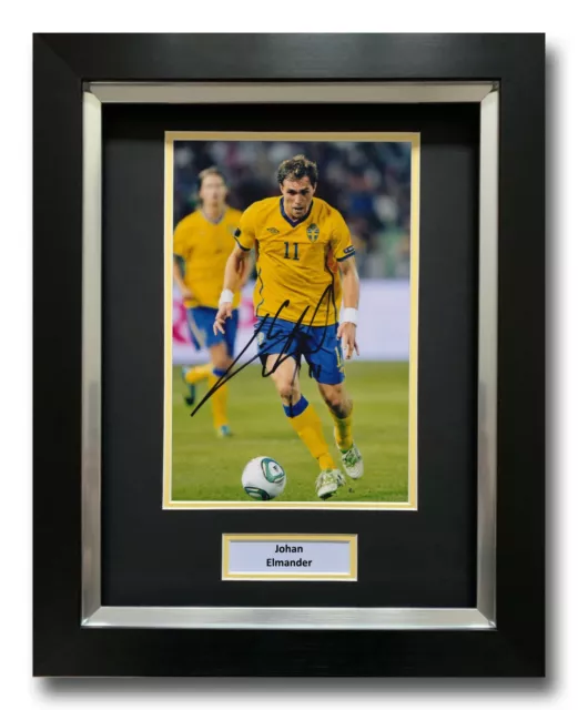 Johan Elmander Hand Signed Framed Photo Display - Sweden Autograph.