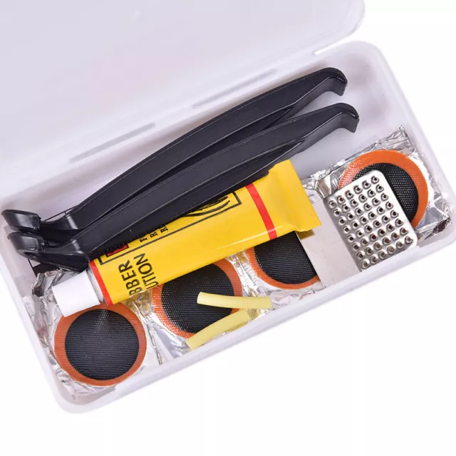 Bike Tyre Tube Bicycle Puncture Repair Tool Kit with box Cycle Lever Adhesive