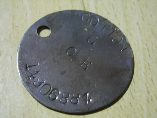 WW2 RELIC DOGTAG ww2 RAC RTR Recce Replacement from GSC - COTTON 884 ...
