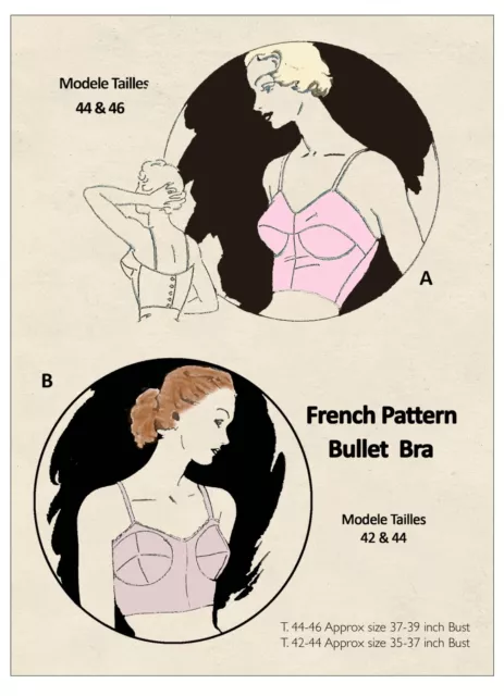 1950S BULLET BRA Vintage French Sewing Pattern £14.99 - PicClick UK