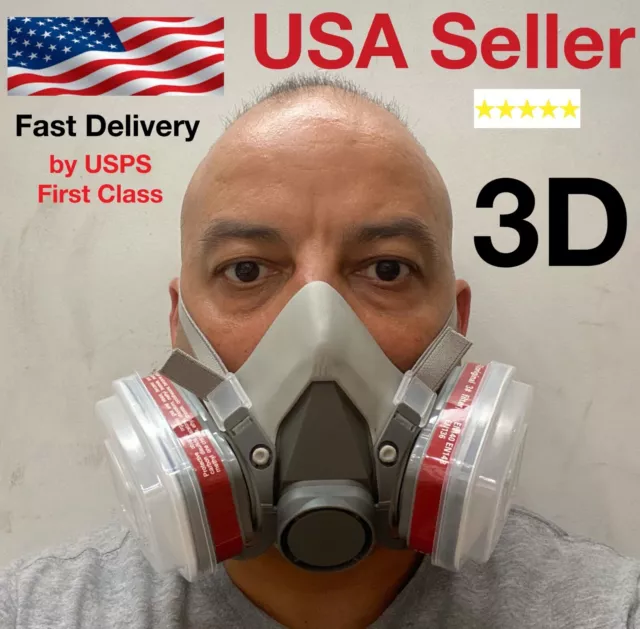 3D Half Face Respirator, LARGE, BRAND NEW, MAY 2020 STOCK, respirator paint