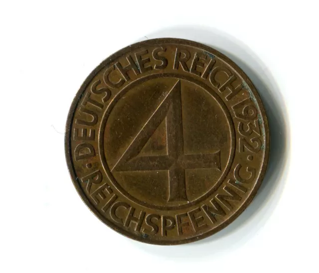 4 Reichspfennig Deutsches Reich Weimarer Republik 1932 D M_482