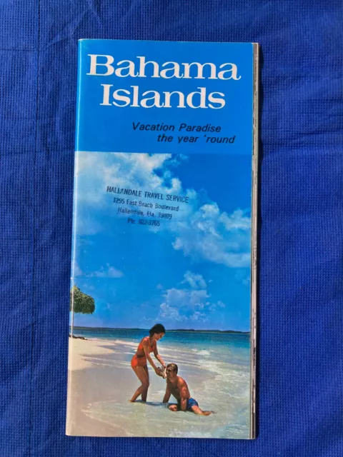 1966 Bahama Islands Travel BROCHURE MAP VINTAGE Vacation Paradise RESORT ISLANDS