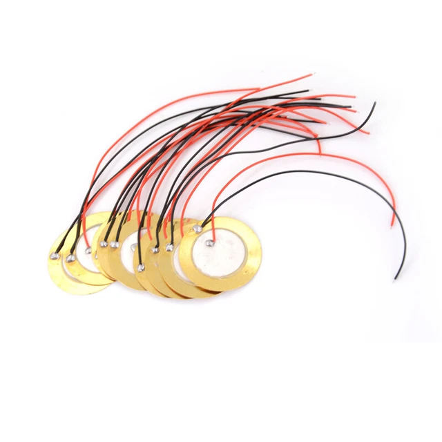 10PCS 27mm Piezo Elements Sounder Sensor Trigger Drum Disc + wire copper MB