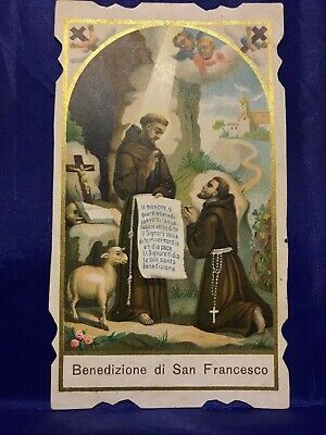 Santino Holy Card Bendición Por San Francesco 1898