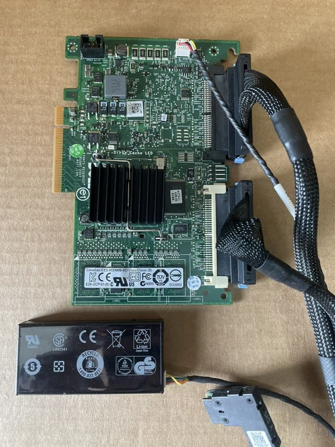 Dell T954J PERC 6/i SAS RAID Controller w/ Cables Batt PowerEdge R710 SFF 68-1