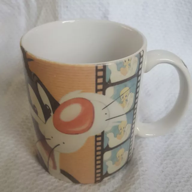 Vintage 90s Tweety Bird Mug Sylvester Cat Coffee Cup 1997 300ml Warner Bros GC