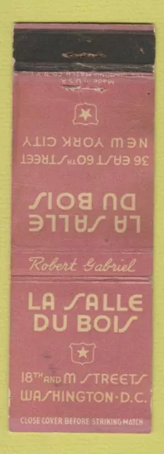 Matchbook Cover - LaSAlle Dubois Washington DC Robert Gabriel WEAR