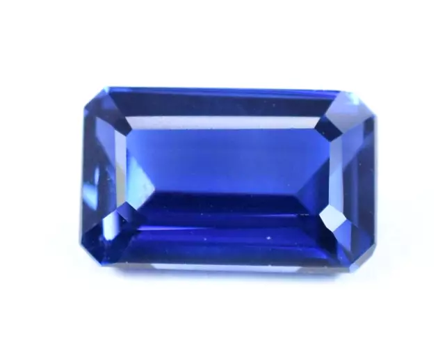 5.90 Ct Saphir Bleu Naturel Magnifique Forme Émeraude Pierre Précieuse En...