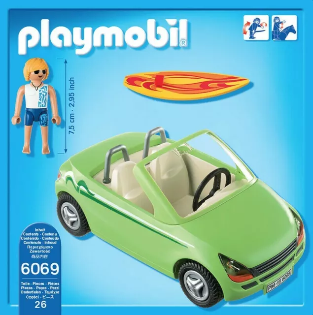 Playmobil 6069 Surf-Roadster (Cabrio) mit Surfer / Wellenreiter / Meer NEU / OVP 3