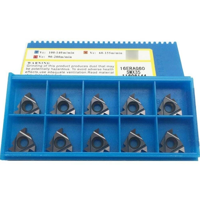 10pc 16ER AG60 SMX35 Indexable CNC Carbide Threading Inserts For Stainless Steel
