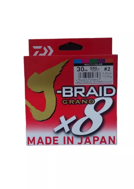 Daiwa J Braid Grand x8 500m Multi Colour Braid Fishing Line. 3