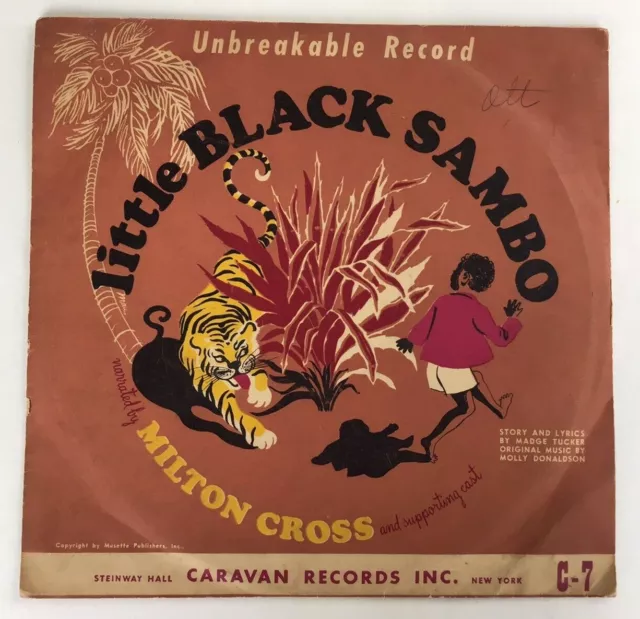 LITTLE BLK SAMBO (Caravan) 78 rpm VINYLITE record and sleeve Milton Cross