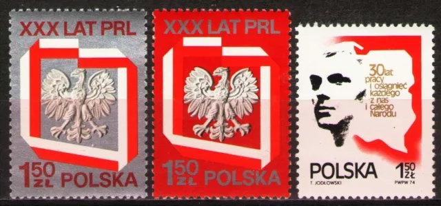Poland 1974 Sc2045-7  Mi2324-6 3v mnh People’s Republic of Poland