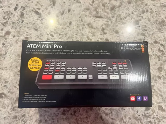 ATEM Mini Pro BLACK MAGIC DESIGN Multi Camera Live Streaming Excellent Condition