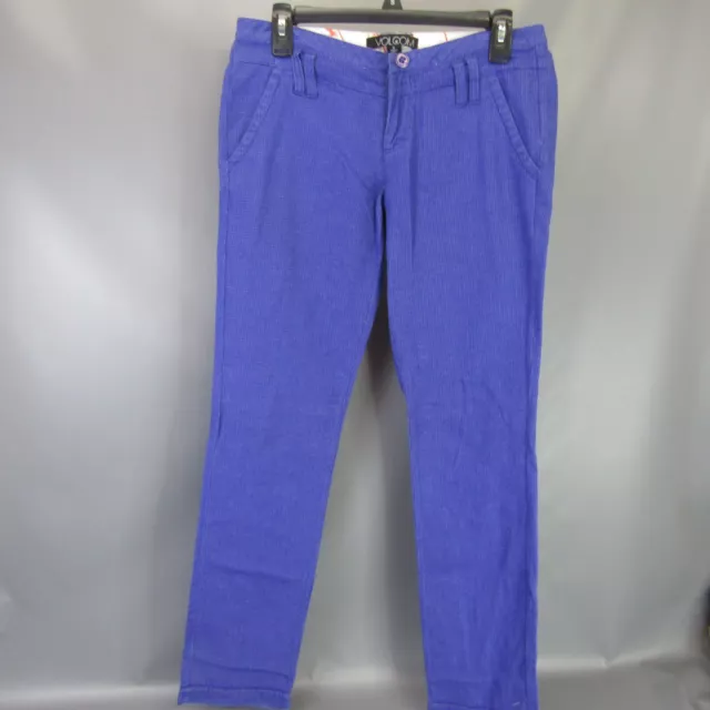 Volcom Micro Dot Purple Pants Juniors Size 5 Soft Jeans 100% Cotton Skater Girl 2