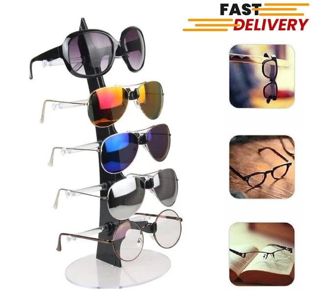 ACRYLIC 5TIER SUNGLASSES Glasses Rack Display Stand w/Clear Base