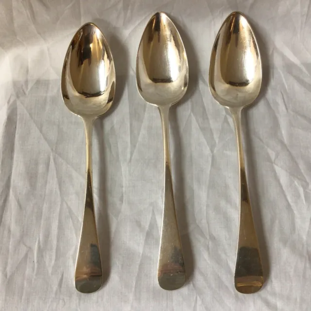 Three 1805 Solid Silver Serving Spoons By Peter, Ann & William Bateman 231g