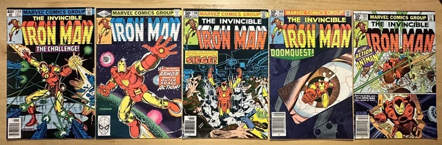 Invincible Iron Man #134, #142, #148, #149, #151 - Marvel Bronze Age Comic Lot
