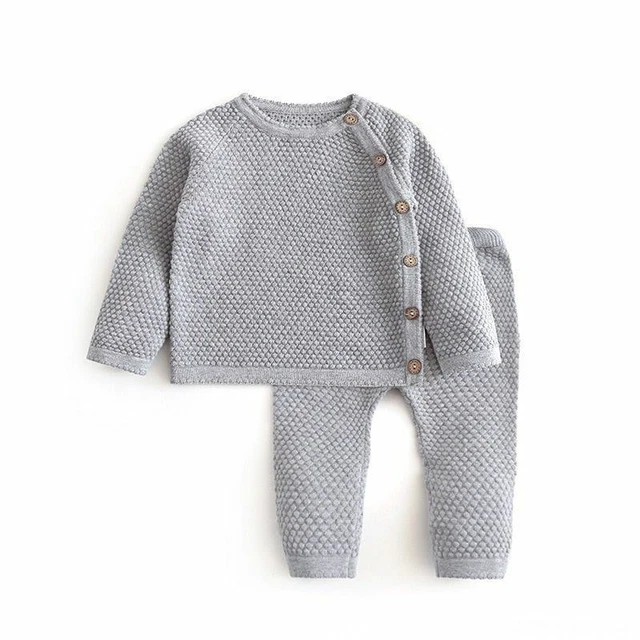 B B PULL COSTUME Automne Hiver Fille Tricot Ensemble Chaud Gar on