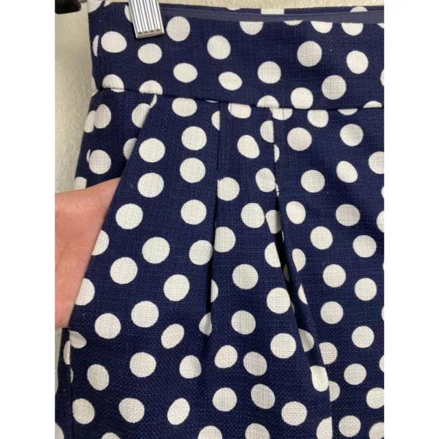 J.CREW SHORTS WOMENS Blue White Polka Dot Shorts Size 8 Cotton Nautical ...