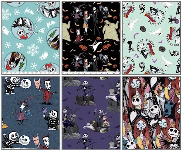 Nightmare Before Christmas 16 Fat Quarter Cotton Fabric Bundle Quilts Sewing