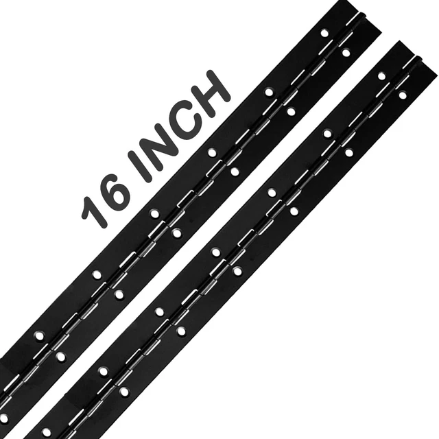 16Inch Black Continuous & Piano Hinges, 2Pcs Stainless Steel Continuous