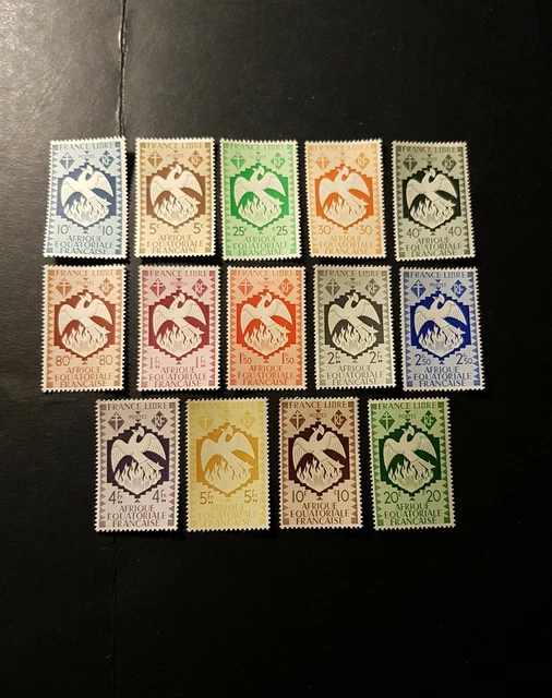 Timbre France Colonie Afrique Équatoriale Aef N°141/154 Neuf ** Luxe Mnh 1941