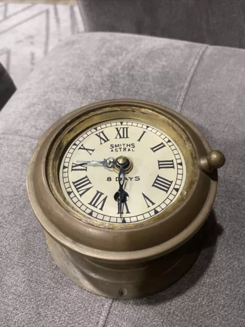 Smiths Astral Ship's Clock 8-Day Brass Not Sure If Working