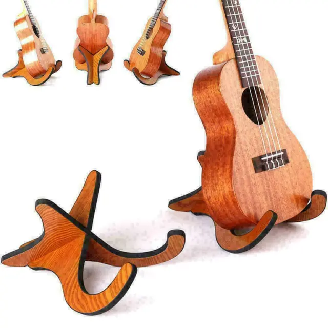 Folding Ukulele Violin Bass Guitar Stand A Frame Floor B5E8 Holder Hanger N6T1