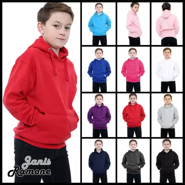 Kids Fleece Hoodie Pullover Boys Hooded Jumper Girls Unisex Hoody Sweatshirt Top