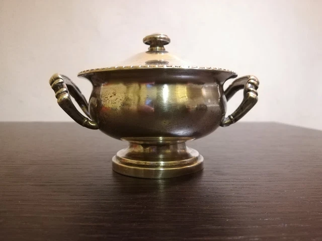 Argento 800 Vintage Zuccheriera Ciotola Con Coperchio