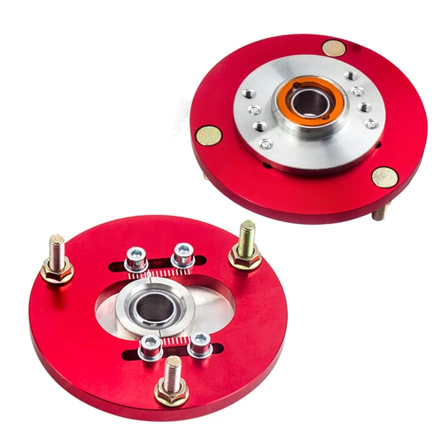 2 nuovi cuscinetti a cupola Camber Caster piastre supporti superiori per BMW E36 318 320 323 325 rosso