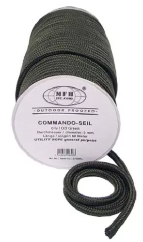 Seil Strick Tau Band stabil Commando Multifunktionsseil 9 mm x 60 m Rolle NEU !